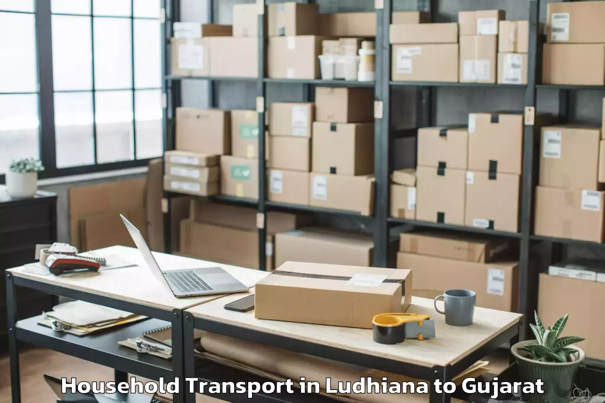 Ludhiana to Netrang Household Transport Booking